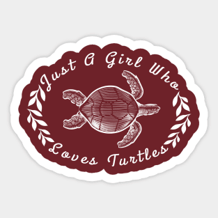 Just a girl who loves turtle, ocean shirt,  turtle gift,  turtle gifts, turtle birthday, sea turtle gifts, turtle tee, sea turtle tee, Sticker